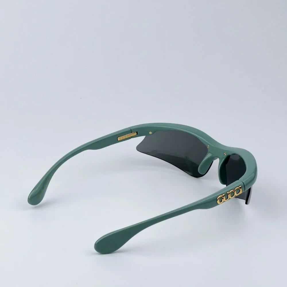 Gucci Men BRAND NEW Sunglasses Green Silver Mirror Mask GG1774S 005